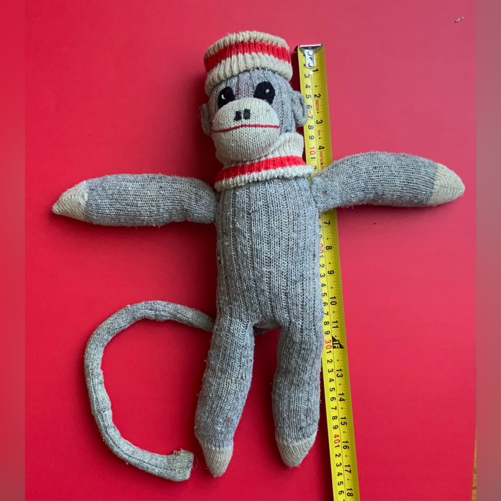 Vintage Gray Knit Sock Monkey - Picture 11 of 12